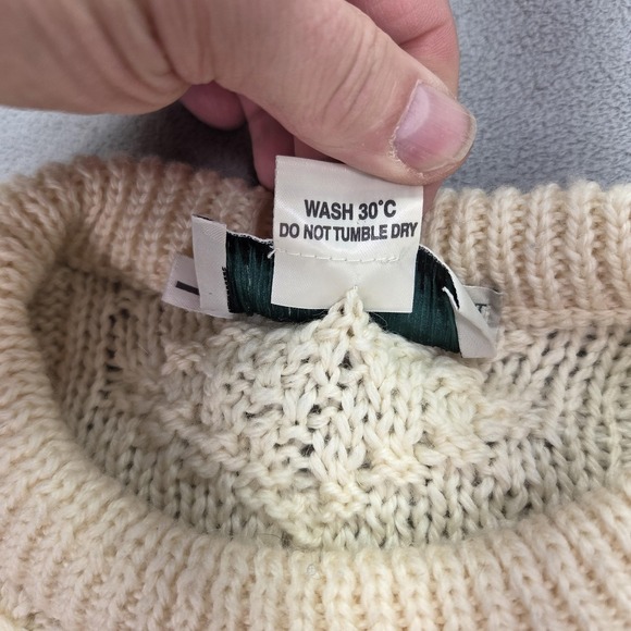Aran Sweater Market Sweater Mens Large Fisherman Merino Wool Cable Knit Ireland - Picture 4 of 10
